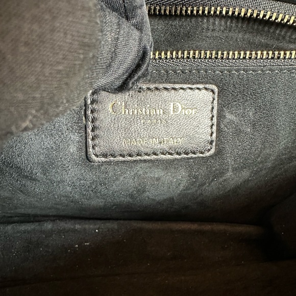 Authentic Christian Dior Black Leather Shoulder Bag With Gold hardware - Picture 15 of 16